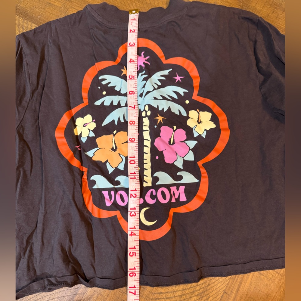 Volcom Organic Cotton Black Crop T-Shirt - Picture 6 of 9